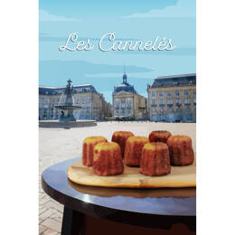 Tableau sur toile 45x65 cm - Tableau sur toile illustration cannelés - Impression sur toile murale décorative avec châssis en Bois - Fabriqué en Franc