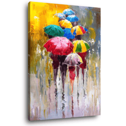 Tableau sur toile 45x65 cm - Tableau parapluie - Impression sur toile murale décorative avec châssis en Bois - Fabriqué en France - Ceanothe