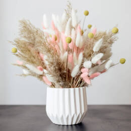 Tableau sur verre 45x45 cm - Tableau sur verre vase de fleurs séchées - Impression sur verre à la finition brillante - Fabriqué en France - Ceanothe