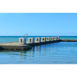 Tableau sur toile 45x65 cm - Tableau sur toile Piscine Granville  - Impression sur toile murale décorative avec châssis en Bois - Fabriqué en France -