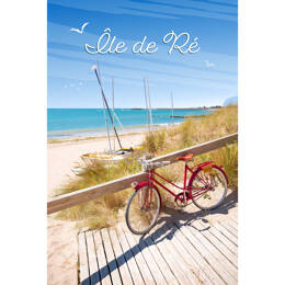 Tableau sur toile 45x65 cm - Tableau sur toile illustration Balade Vélo  - Impression sur toile murale décorative avec châssis en Bois - Fabriqué en F