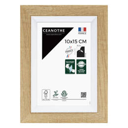 Cadre Photo Actual Brut 10x15 cm en résine recyclée - Cadre avec Verre Acrylique pour Photo, Affiche et Poster - Fabriqué en France - Ceanothe