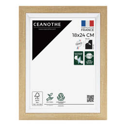 Cadre Photo Actual Brut 18x24 cm en résine recyclée - Cadre avec Verre Acrylique pour Photo, Affiche et Poster - Fabriqué en France - Ceanothe