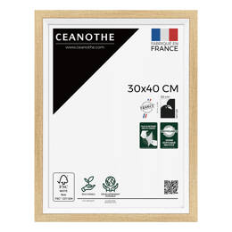 Cadre Photo Actual Brut 30x40 cm en résine recyclée - Cadre avec Verre Acrylique pour Photo, Affiche et Poster - Fabriqué en France - Ceanothe
