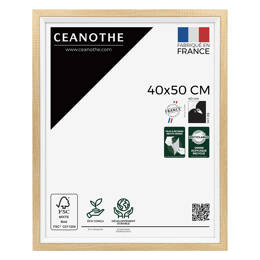 Cadre Photo Actual Brut 40x50 cm en résine recyclée - Cadre avec Verre Acrylique pour Photo, Affiche et Poster - Fabriqué en France - Ceanothe