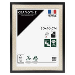Cadre photo Palma noir 30x40 cm et 30x40 cm - Pour photo et poster A4 - Verre acrylique - Fabriqué en France - Ceanothe