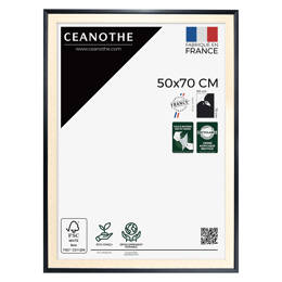 Cadre photo Palma noir 50x70 cm et 50x70 cm - Pour photo et poster A2 et Affiche Poster - Verre acrylique - Fabriqué en France - Ceanothe