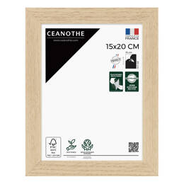 Cadre Photo Tara robuste 15x20 cm  en bois de chêne FSC – Cadre avec Verre Acrylique pour Photo, Affiche et Poster  - Fabriqué en France - Ceanothe