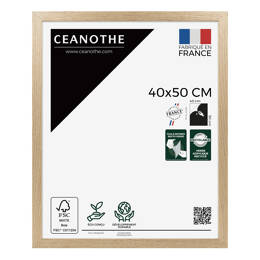 Cadre Photo Tara robuste 40x50 cm  en bois de chêne FSC – Cadre avec Verre Acrylique pour Photo, Affiche et Poster  - Fabriqué en France - Ceanothe