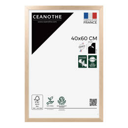 Cadre Photo Tara robuste 40x60 cm  en bois de chêne FSC – Cadre avec Verre Acrylique pour Photo, Affiche et Poster  - Fabriqué en France - Ceanothe