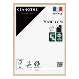 Cadre Photo Tara robuste 70x100 cm  en bois de chêne FSC – Cadre avec Verre Acrylique pour Photo, Affiche et Poster  - Fabriqué en France - Ceanothe