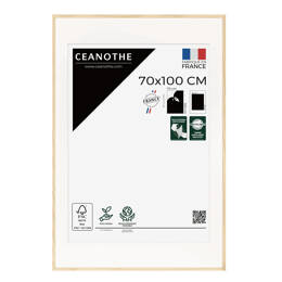 Cadre Photo Alba 70x100 cm  en bois de chêne FSC – Cadre photo avec Verre Acrylique recyclé et Passe-partout intégré - Fabriqué en France - Ceanothe