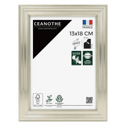 Cadre photo Julia blanc doré 13x18 cm et 13x18 cm - Pour photo et poster A6 et Carte Postale  - Verre acrylique - Fabriqué en France - Ceanothe