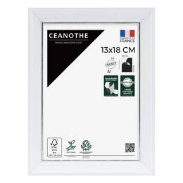 Cadre photo Vittoria blanc 13x18 cm et 13x18 cm - Pour photo et poster A6 et Carte Postale  - Verre acrylique - Fabriqué en France - Ceanothe
