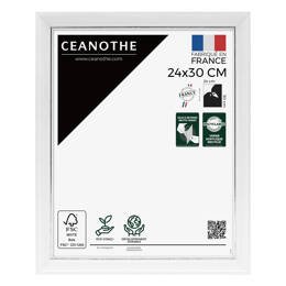 Cadre photo Vittoria blanc 24x30 cm et 24x30 cm - Pour photo et poster A4 - Verre acrylique - Fabriqué en France - Ceanothe