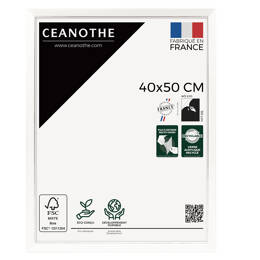 Cadre photo Vittoria blanc 40x50 cm et 40x50 cm - Pour photo et poster A3 - Verre acrylique - Fabriqué en France - Ceanothe