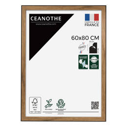 Cadre photo Loft noir 60x80 cm et 60x80 cm - Pour photo et poster A2 et Affiche Poster - Verre acrylique - Fabriqué en France - Ceanothe