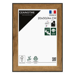 Cadre photo Loft noir 20x30 cm/A4 et 20x30 cm/A4 - Pour photo et poster A4 - Verre acrylique - Fabriqué en France - Ceanothe