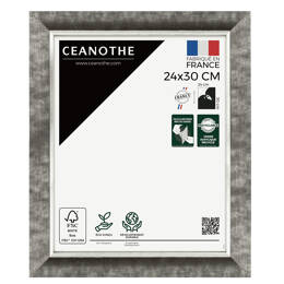 Cadre photo Hades acier 24x30 cm et 24x30 cm - Pour photo et poster A4 - Verre acrylique - Fabriqué en France - Brio