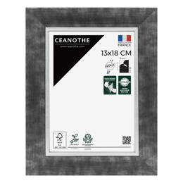 Cadre photo Hades acier 13x18 cm et 13x18 cm - Pour photo et poster A6 et Carte Postale - Verre acrylique - Fabriqué en France - Brio