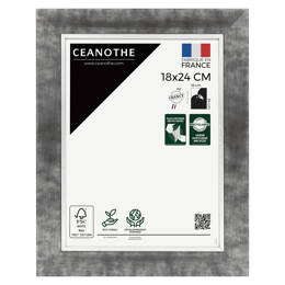 Cadre photo Hades acier 18x24 cm et 18x24 cm - Pour photo et poster A5 - Verre acrylique - Fabriqué en France - Brio