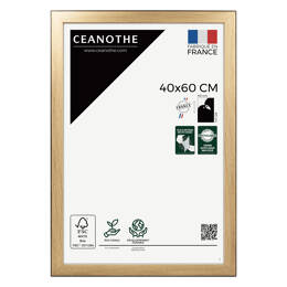 Cadre photo Newton bois noir 40x60 cm et 40x60 cm - Pour photo et poster A3 - Verre acrylique - Fabriqué en France - Ceanothe