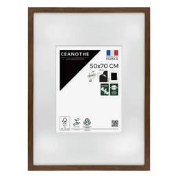 Cadre Photo Wild Brun 50x70 cm en résine recyclé – Cadre photo avec Verre Acrylique et Passe-partout intégré - Fabriqué en France - Ceanothe