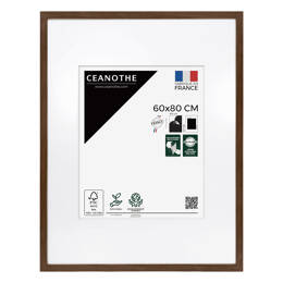 Cadre Photo Wild Brun 60x80 cm en résine recyclé – Cadre photo avec Verre Acrylique et Passe-partout intégré - Fabriqué en France - Ceanothe