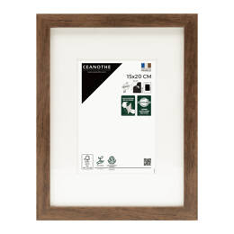 Cadre Photo Wild Brun 15x20 cm en résine recyclé – Cadre photo avec Verre Acrylique et Passe-partout intégré - Fabriqué en France - Ceanothe