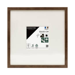 Cadre Photo Wild Brun 30x30 cm en résine recyclé – Cadre photo avec Verre Acrylique et Passe-partout intégré - Fabriqué en France - Ceanothe