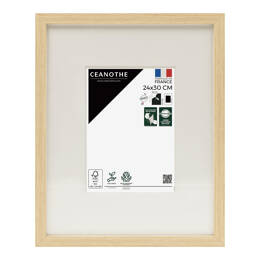 Cadre Photo Wild Brut 24x30 cm en résine recyclé – Cadre photo avec Verre Acrylique et Passe-partout intégré - Fabriqué en France - Ceanothe