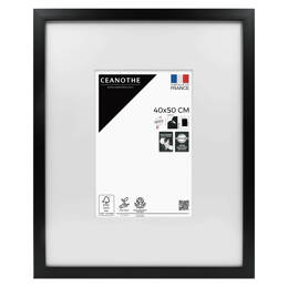 Cadre Photo Wild Noir 40x50 cm en résine recyclé – Cadre photo avec Verre Acrylique et Passe-partout intégré - Fabriqué en France - Ceanothe