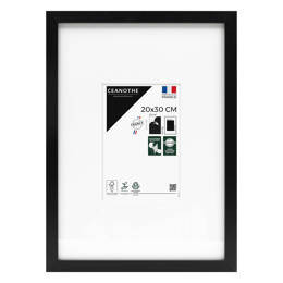 Cadre Photo Wild Noir 20x30 cm/A4 en résine recyclé – Cadre photo avec Verre Acrylique et Passe-partout intégré - Fabriqué en France - Ceanothe
