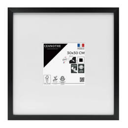 Cadre Photo Wild Noir 30x30 cm en résine recyclé – Cadre photo avec Verre Acrylique et Passe-partout intégré - Fabriqué en France - Ceanothe