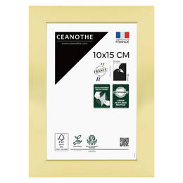 Cadre Photo Precious Doré 10X15 cm en résine recyclée avec Verre Acrylique – Cadre pour Photo, Affiche et Poster - Fabriqué en France - Ceanothe