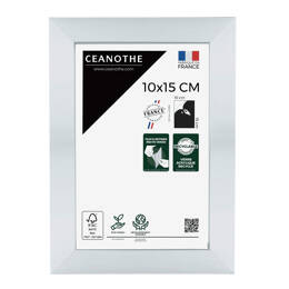 Cadre Photo Precious Acier 10x15 cm en résine recyclée avec Verre Acrylique – Cadre pour Photo, Affiche et Poster - Fabriqué en France - Ceanothe