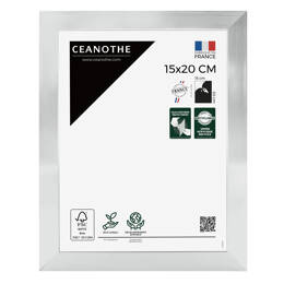 Cadre Photo Precious Acier 15x20 cm en résine recyclée avec Verre Acrylique – Cadre pour Photo, Affiche et Poster - Fabriqué en France - Ceanothe