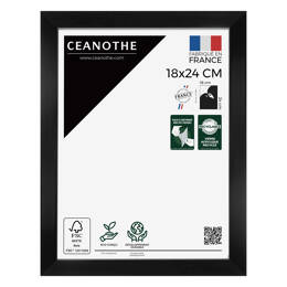 Cadre Photo Precious Gris 18x24 cm en résine recyclée avec Verre Acrylique – Cadre pour Photo, Affiche et Poster - Fabriqué en France - Ceanothe