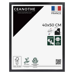 Cadre Photo Precious Gris 40x50 cm en résine recyclée avec Verre Acrylique – Cadre pour Photo, Affiche et Poster - Fabriqué en France - Ceanothe