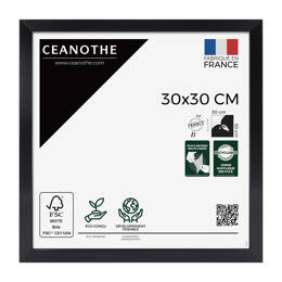 Cadre Photo Precious Gris 30x30 cm en résine recyclée avec Verre Acrylique – Cadre pour Photo, Affiche et Poster - Fabriqué en France - Ceanothe