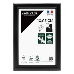 Cadre Photo Noir 10x15 cm pour exposition – Cadre avec Verre Acrylique pour Photo, Affiche ou Poster à exposer - Fabriqué en France - Ceanothe