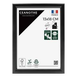Cadre Photo Noir 13x18 cm pour exposition – Cadre avec Verre Acrylique pour Photo, Affiche ou Poster à exposer - Fabriqué en France - Ceanothe