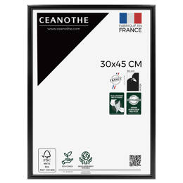 Cadre Photo Noir 30x45 cm pour exposition – Cadre avec Verre Acrylique pour Photo, Affiche ou Poster à exposer - Fabriqué en France - Ceanothe