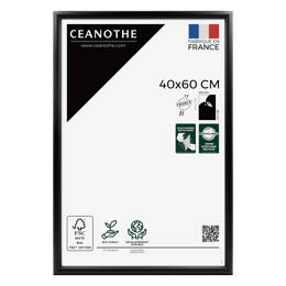 Cadre Photo Noir 40x60 cm pour exposition – Cadre avec Verre Acrylique pour Photo, Affiche ou Poster à exposer - Fabriqué en France - Ceanothe