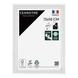 Cadre Photo Blanc 13x18 cm pour exposition – Cadre avec Verre Acrylique pour Photo, Affiche ou Poster à exposer - Fabriqué en France - Ceanothe