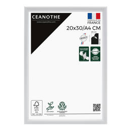 Cadre Photo Blanc 20x30 cm/A4 pour exposition – Cadre avec Verre Acrylique pour Photo, Affiche ou Poster à exposer - Fabriqué en France - Ceanothe