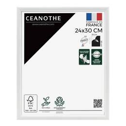 Cadre Photo Blanc 24x30 cm pour exposition – Cadre avec Verre Acrylique pour Photo, Affiche ou Poster à exposer - Fabriqué en France - Ceanothe