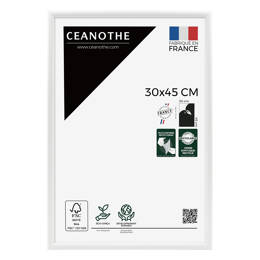 Cadre Photo Blanc 30x45 cm pour exposition – Cadre avec Verre Acrylique pour Photo, Affiche ou Poster à exposer - Fabriqué en France - Ceanothe