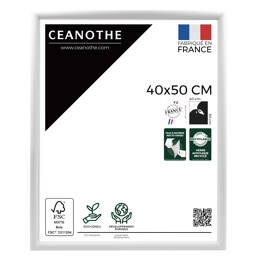 Cadre Photo Blanc 40x50 cm pour exposition – Cadre avec Verre Acrylique pour Photo, Affiche ou Poster à exposer - Fabriqué en France - Ceanothe