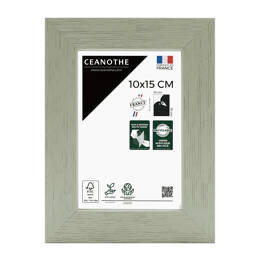 Cadre photo Karma tilleul 10x15 cm et 10x15 cm - Pour photo et poster A6 et Carte Postale  - Verre acrylique - Fabriqué en France - Ceanothe